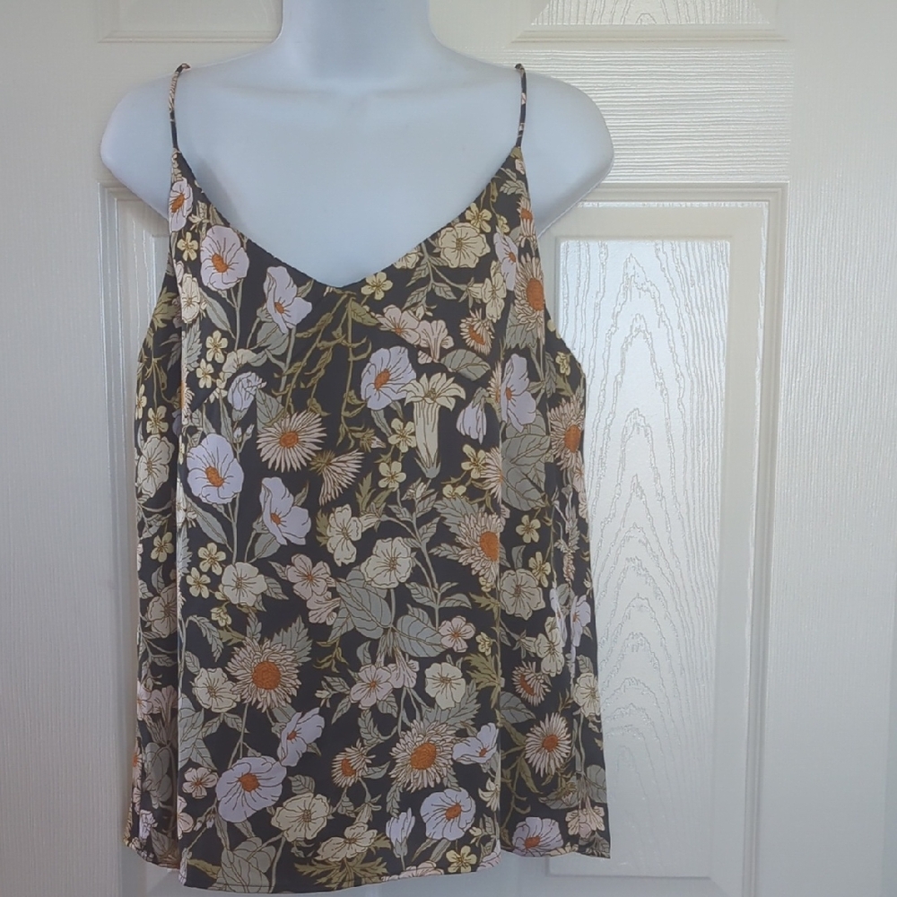 Philosophy Cream and Brown Camisole Sleeveless Top